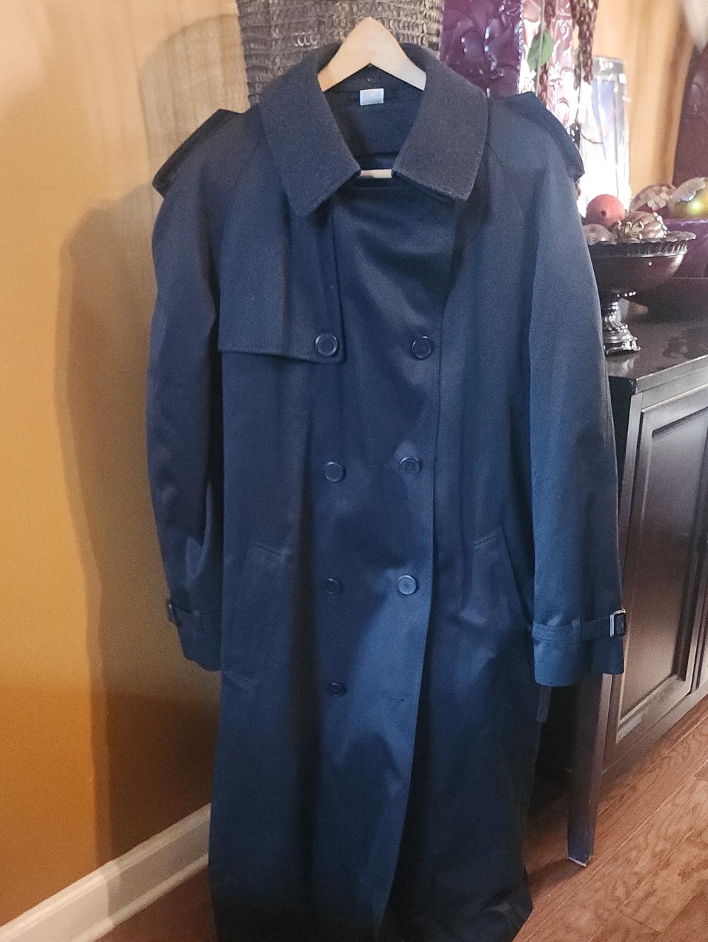 Michael Michael Kors Men's Black Double-Breasted Trench Coat